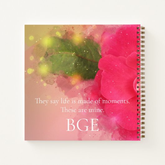 Rosa Wasserfarbe Erinnerungen Großmutter Platz Notizblock (Rückseite)