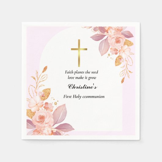 Rosa Wasserfarbe erste Kommune Serviette (Vorderseite)