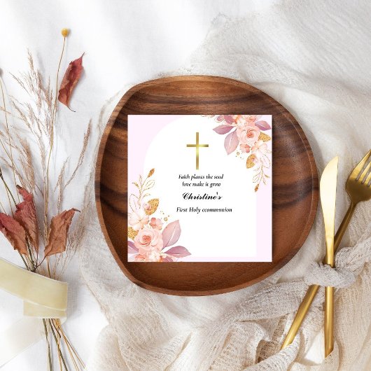 Rosa Wasserfarbe erste Kommune Serviette