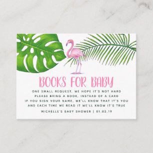 Rosa Wasserfarbe Flamingo Baby Shower Buch Anfrage Begleitkarte