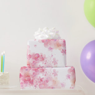 Rosa Wasserfarbe floral Geschenkpapier