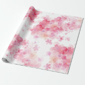 Rosa Wasserfarbe floral Geschenkpapier (Ungerollt)