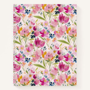 Rosa Wasserfarbe Floral Shabby Chic Muster Notizblock