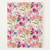 Rosa Wasserfarbe Floral Shabby Chic Muster Planer (Rückseite)