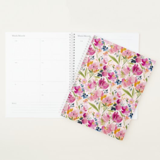 Rosa Wasserfarbe Floral Shabby Chic Muster Planer (Anzeige)