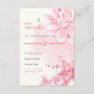 Rosa Wasserfarbe-Floral-Verlobung Save the Date Ei Einladung