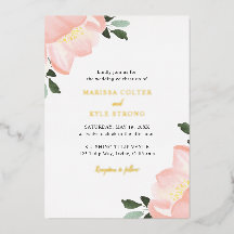 Rosa Wasserfarbe Florale Elegante Hochzeit