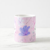 Rosa Wasserfarbe Florale Schmetterlinge Monogramm Kaffeetasse (Mittel)