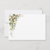Rosa Wasserfarbe-Floralschrift Save The Date (Rückseite)