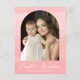 Rosa Wasserfarbe Foto 2 Osterwünsche Feiertagspostkarte