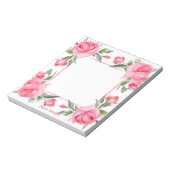 Rosa Wasserfarbe für den Valentinstag Notizblock (Rotiert)