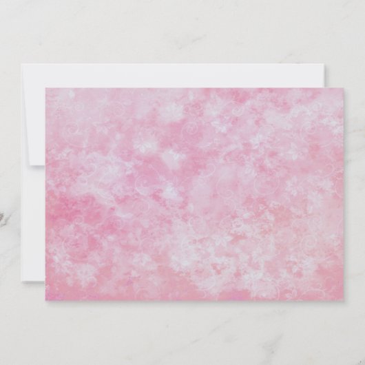 Rosa Wasserfarbe Geburtsankündigung Einladung (Rückseite)