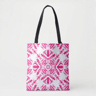 Rosa Wasserfarbe: geometrisches Fliesendesign. Tasche