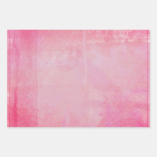 Rosa Wasserfarbe Geschenkpapier Set (Vorderseite)