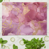 Rosa Wasserfarbe Geschirrtuch (Gefaltet)