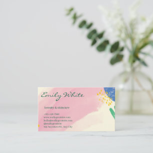 Rosa Wasserfarbe Gold Botanische Hautpflege Geschä Visitenkarte