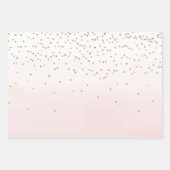 Rosa Wasserfarbe Gold Glitz Sparkasse Geschenkpapier Set (Vorderseite 3)