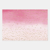 Rosa Wasserfarbe Gold Glitz Sparkasse Geschenkpapier Set (Vorderseite)