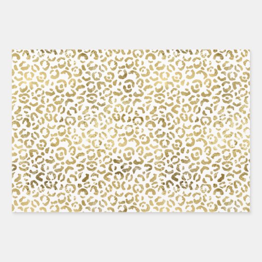 Rosa Wasserfarbe Gold Leopard Geschenkpapier Set (Vorderseite 2)