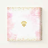 Rosa Wasserfarbe Gold Quinceñera Gästebuch Notizblock (Rückseite)