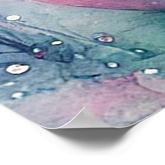 Rosa Wasserfarbe Große Meerjungfrau Wand Kunst Pla (Ecke)