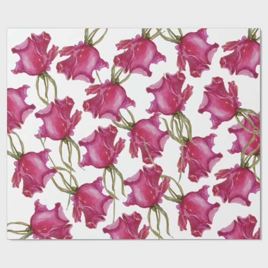 Rosa Wasserfarbe Handgestrichen Geschenkpapier (Flach)