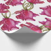 Rosa Wasserfarbe Handgestrichen Geschenkpapier (Ecke)