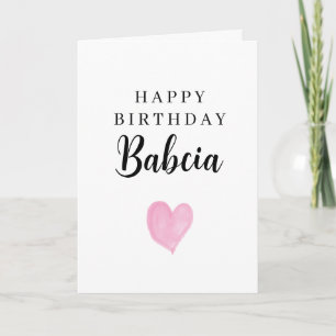 Rosa Wasserfarbe Herz Alles Gute zum Geburtstag Ba Karte