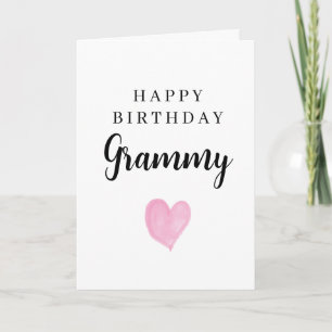 Rosa Wasserfarbe Herz Alles Gute zum Geburtstag Om Karte