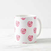 Rosa Wasserfarbe-Herzen-Muster-Kaffeetasse Kaffeetasse (VorderseiteRechts)