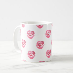 Rosa Wasserfarbe-Herzen-Muster-Kaffeetasse Kaffeetasse