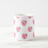 Rosa Wasserfarbe-Herzen-Muster-Kaffeetasse Kaffeetasse (Mittel)