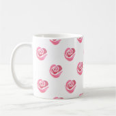 Rosa Wasserfarbe-Herzen-Muster-Kaffeetasse Kaffeetasse (Links)