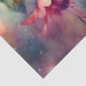 Rosa Wasserfarbe Hummingbird Decoupage mit Blumenm Seidenpapier (Ausschnitt)