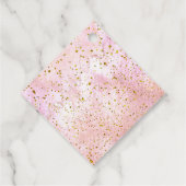 Rosa Wasserfarbe | Imitate Golddetails Taufe Geschenkanhänger (Rückseite)