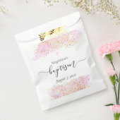 Rosa Wasserfarbe | Imitate Golddetails Taufe Geschenktütchen (Versiegelt)
