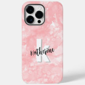 Rosa Wasserfarbe Initialen Monogramm Case-Mate iPhone Hülle (Rückseite)
