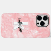 Rosa Wasserfarbe Initialen Monogramm Case-Mate iPhone Hülle (Rückseite (Horizontal))