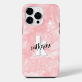 Rosa Wasserfarbe Initialen Monogramm iPhone Hülle (Rückseite)
