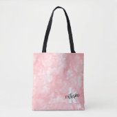 Rosa Wasserfarbe Initialen Monogramm Tasche (Vorderseite)