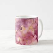 Rosa Wasserfarbe Kaffeetasse (VorderseiteRechts)