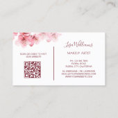 Rosa Wasserfarbe Kirsche Blüten Schwarz Visitenkarte (Rückseite)