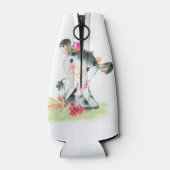 Rosa Wasserfarbe Kleine Kuh Flaschenkühler (Rückseite)