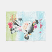 Rosa Wasserfarbe Kleine Kuh Fleecedecke (Vorderseite (Horizontal))