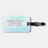 Rosa Wasserfarbe Kleine Kuh Gepäckanhänger (Rückseite horizontal)