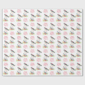 Rosa Wasserfarbe Kleine Kuh Geschenkpapier (Flach)