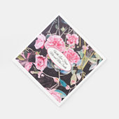 Rosa Wasserfarbe Kohl Vintage-Hochzeit Serviette (Ecke)