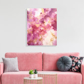 Rosa Wasserfarbe Leinwanddruck (Insitu (Wohnzimmer))