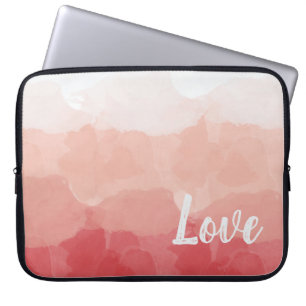 Rosa Wasserfarbe Liebe Laptopschutzhülle