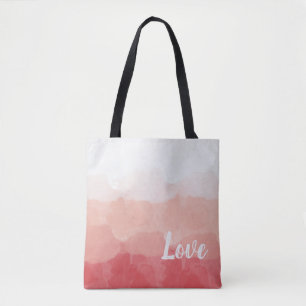 Rosa Wasserfarbe Liebe Tasche